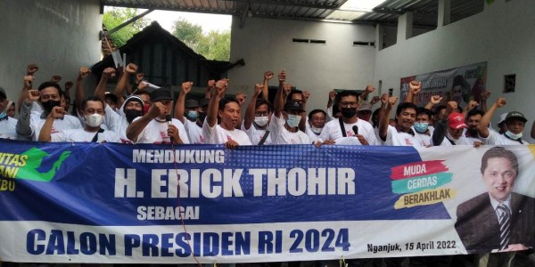 Petani Tebu Nganjuk Deklarasi Dukung Erick Thohir Capres 2024