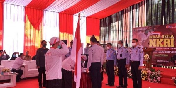 Jelang Peringatan 77 Tahun Indonesia Merdeka, 40 Orang Napi Terorisme Ikrar Setia NKRI 
