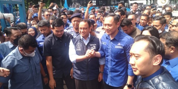 Tiba di DPP Demokrat, Anies Disambut Yel-yel 'Ayo-ayo, Anies-AHY...Kuyakin Kita Pasti Menang'