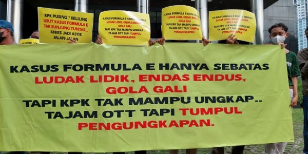 Aksi di KPK, Aktivis SPK: Tajam OTT Tapi Tumpul Ungkap Kasus Formula E