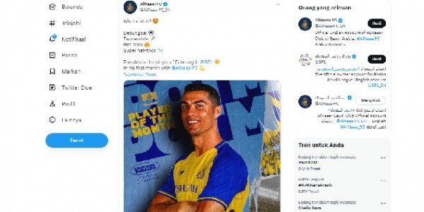 Cristiano Ronaldo Dinobatkan Sebagai Pemain Terbaik Bulan Februari di Arab Saudi 