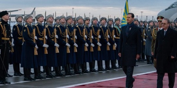 Presiden Suriah Tiba di Moskow Disambut dengan Upacara Resmi 
