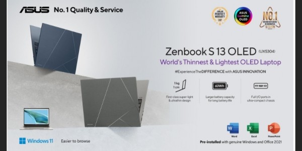 Zenbook S13 OLED, Design Tipis Cocok untuk Content Creator