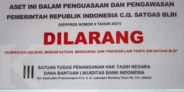 Satgas BLBI Kuasai Tiga Aset Eks BLBI di Jakarta Senilai Rp111,2 Miliar
