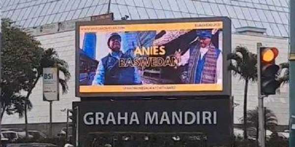 Videotron Anies di Graha Mandiri Di-Take Down, Pemprov DKI: Ini Ranah Swasta 