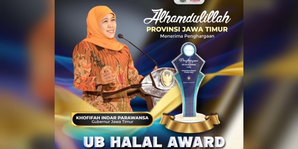 Pemprov Jatim Raih UB Halal Award, Khofifah: Komitmen Terus Kembangkan Ekosistem Halal