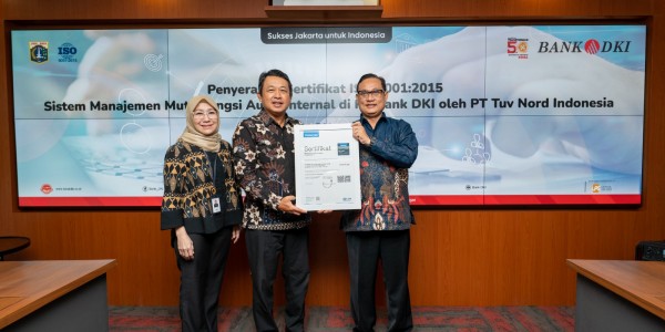 Bank DKI Raih Sertifikasi ISO 9001:2015 Terkait Sistem Manajemen Mutu Audit Internal