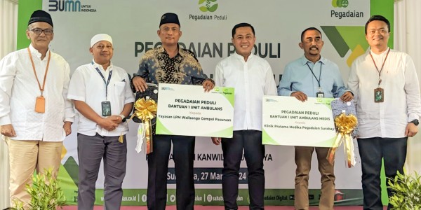 Komitmen Perluas Pelayanan Masyarakat, Pegadaian Serahkan Bantuan 2 Unit Ambulance
