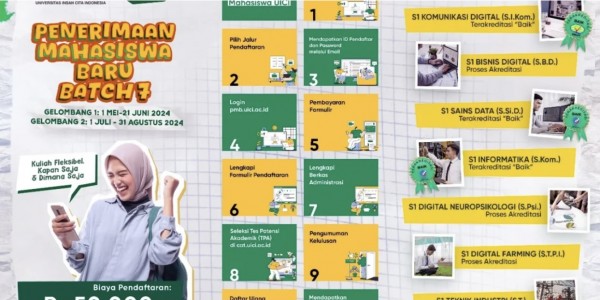 UICI Buka Pendaftaran PMB Batch 7 Mulai 1 Mei 2024, Segera Siapkan Diri Anda!