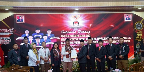 Resmi Daftar KPU, Dedy-Agi Bawa Visi Kota Bengkulu Berani Juara
