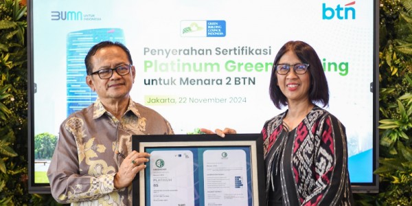 BTN Raih Predikat Tertinggi Green Building