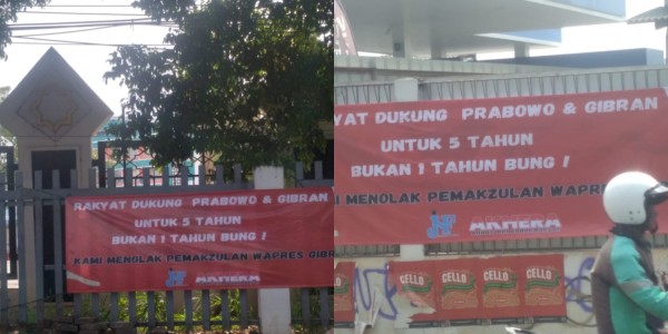 Bertebaran Spanduk Masyarakat Menolak Pemakzulan Wapres Gibran Dari Kursi Wakil Presiden