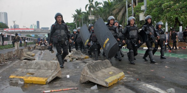 Ribuan Personel Gabungan dari Polda Metro Jaya, TNI, dan Pemda DKI Jakarta Kawal Demo