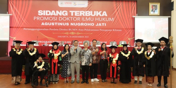 Soroti Overkriminalisasi Direksi BUMN, Doktor Baru UTA’45 Tawarkan “Dua Gerbang” Kepastian Hukum