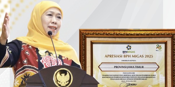 Gubernur Khofifah Terima Penghargaan dari BPH Migas: BBM Bersubsidi di Jatim Sesuai Regulasi