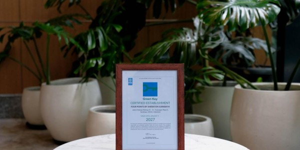 Wujudkan Hotel Ramah Lingkungan, Four Points by Sheraton Surabaya Raih Sertifikasi Internasional Green Key