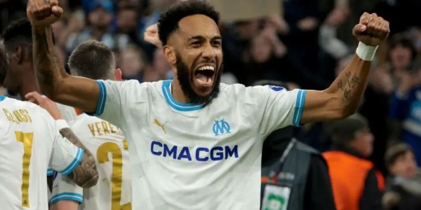 Dua Gol Aubameyang Bawa Olympique de Marseille Tundukkan Olympique Lyonnais 3-2