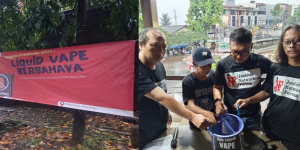 Dukung Rekom BNN Melarang Vave , di Kota Bogor Aktivis JNF Membuang Puluhan Alat isap Vape ke Tempat Sampah