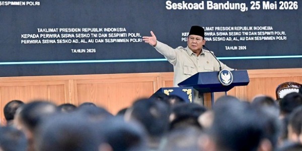Prabowo Beri Taklimat ke 1.095 Perwira TNI-Polri di Seskoad Bandung